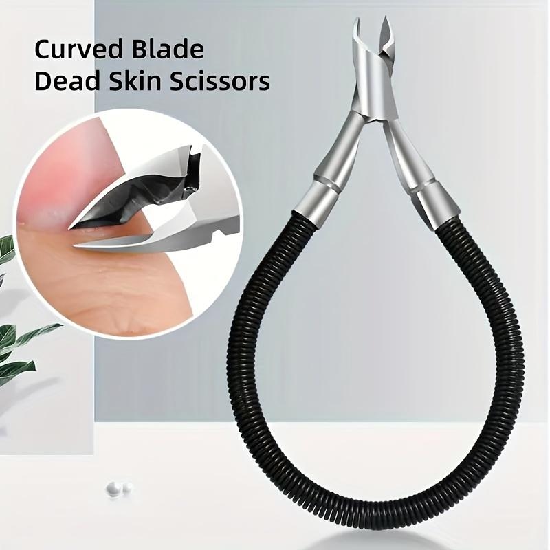 Stainless Steel Cuticle Nippers with Spring-Loaded Grip - Odorless Manicure Tool for Precise Dead Skin Removal, Sharp Trimming Edge