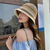 Women Sun Hat Korean Style Colorful Knitted Mesh Breathable Hat Summer Spring Outdoor Wear Sun Protection Bucket Hat for Ladies