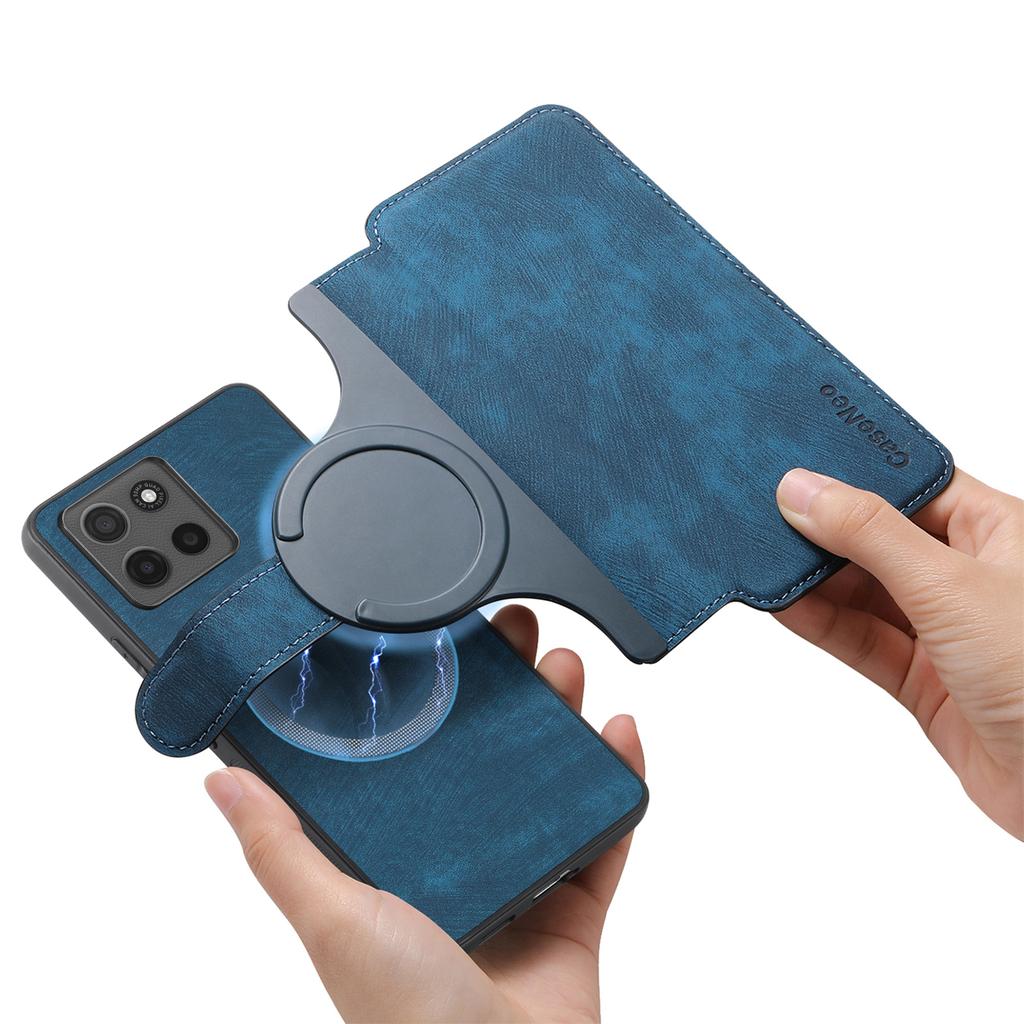 For Motorola Moto G15 4G Magnetic Case CASENEO Detachable Leather Phone Wallet Cover