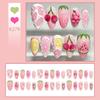Summer European American 3D Strawberry Cherry Almond Nail Art Gel Tips
