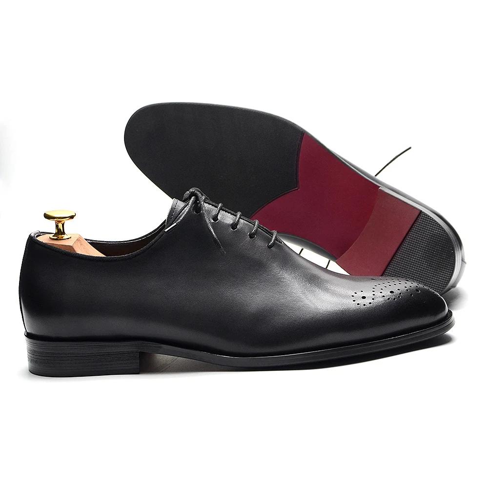 Pantofi Oxford de Lux Clasici pentru Bărbați, Croială Întreagă, Piele Naturală, Lucrați Manual, cu Șireturi, Pantofi Formale pentru Bărbați, Nuntă, Afaceri, Birou