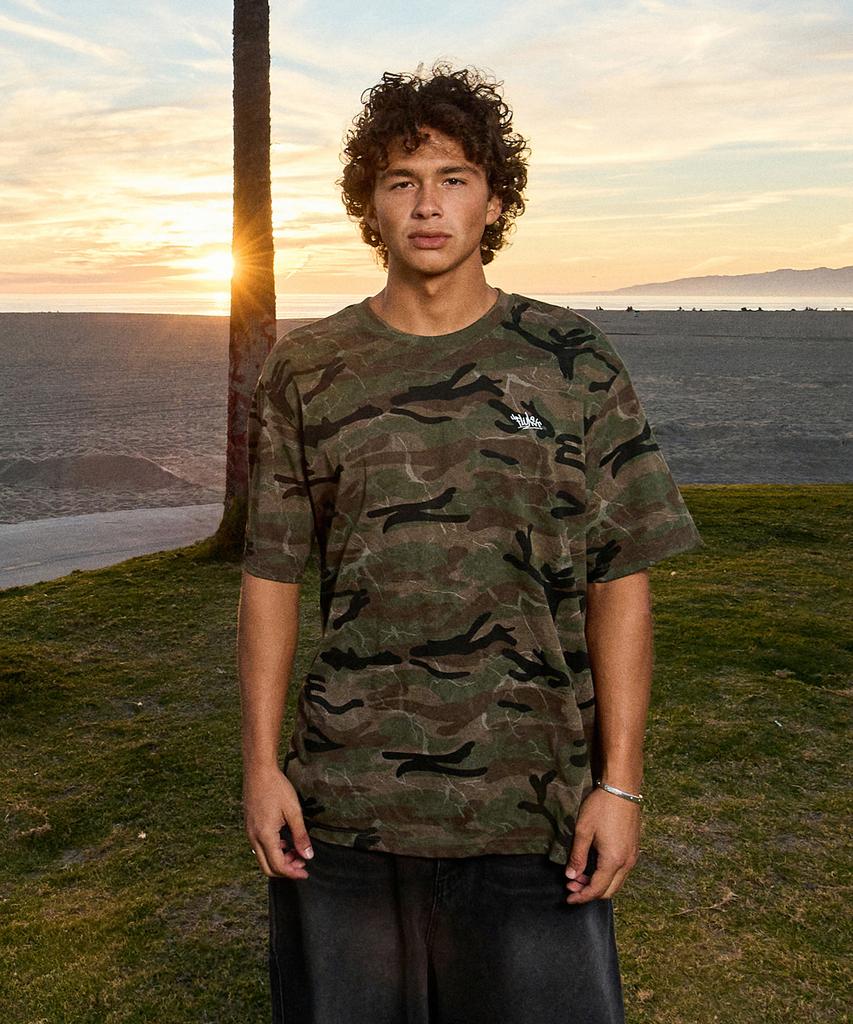 Peullukeu Camo Slam Logo Short Sleeve T-Shirt Khaki Fst360