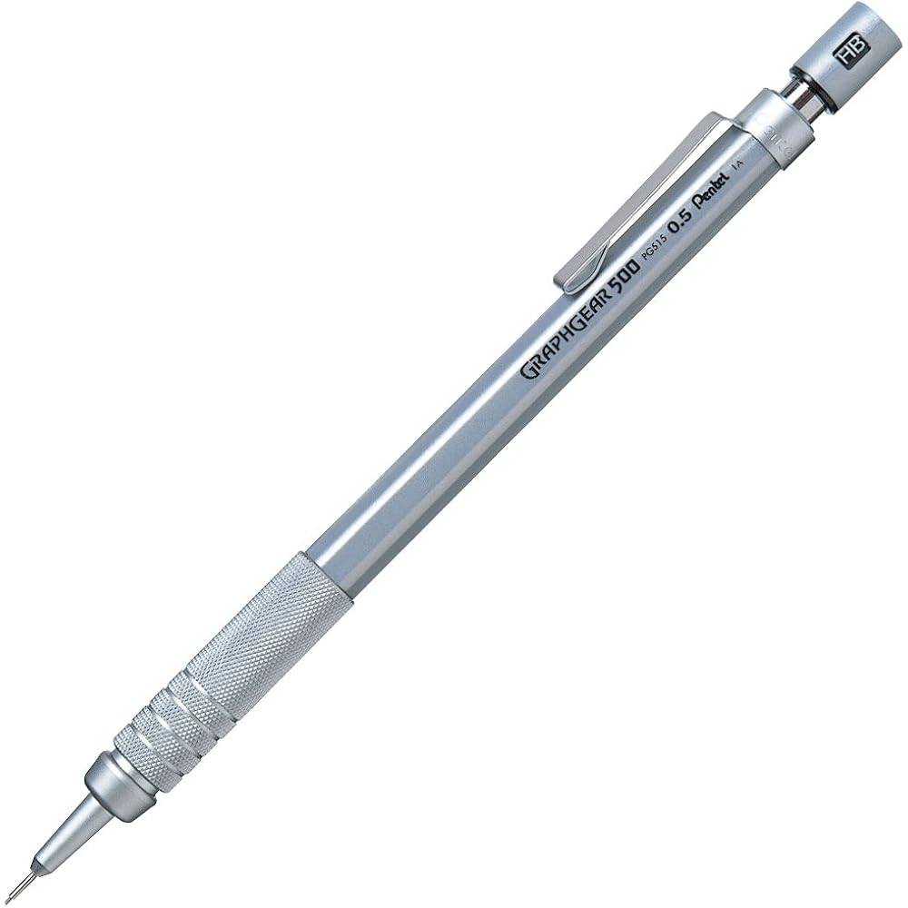 Pentel Mechanical Pencil Graph Gear 500 0.5mm PG515 Silver