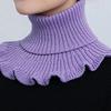 Winter Knit Warm Neck Collar Neck Scarf Women Solid Color Ruffle Scarf Windproof Soft Warm Turtleneck Scarf Elastic Neck Sleeve