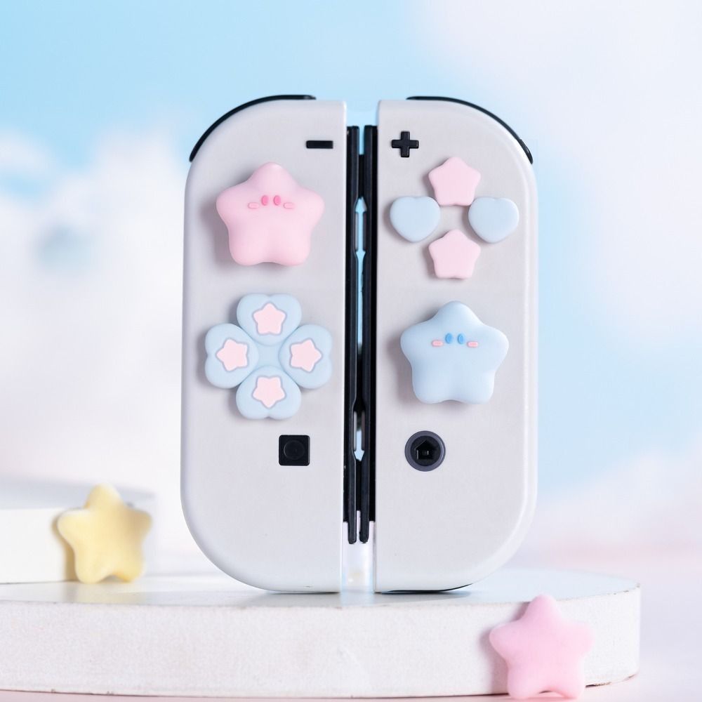 Soft Button Caps Protective Shell ABXY Key Sticker Cute Cross D-pad Cover  Game Accessories