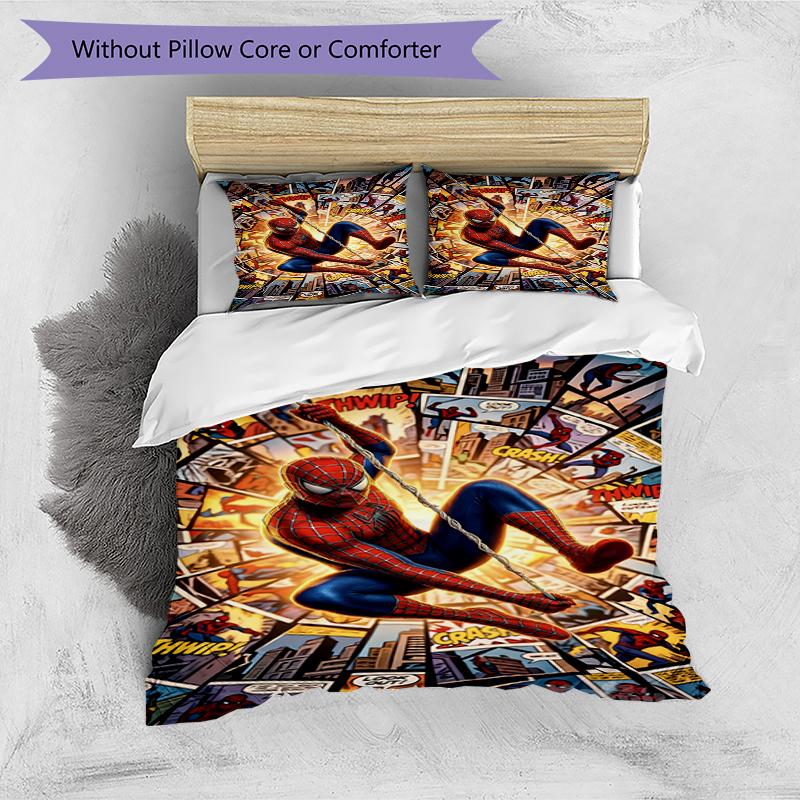 3pcs Duvet Cover Set (1*Duvet Cover + 2*Pillowcase, Without Core),Batman Print Bedding Set, Bedroom Decor, All‑Season, Birthday Gift