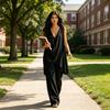 2 Piece Sets for Women, Irregular Hem Casual Sleeveless V Neck Top And Wide Leg Pants Summer Lounge Matching Outfits