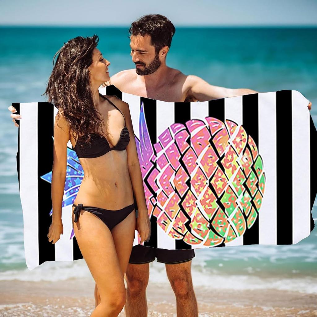 Pineapple arts Beach Towel for Family stuffs friends Gifts Quick-Dry Sand free For Bath Yoga Tourism Beach GYM Camping Swimming