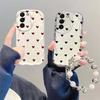 Black Dots Heart Cover For VIVO V60 Lite Y31 V50 5G Y04 Y400 PRO Y29 Y39 Y36 5G Y7S Y9S Case Love Bow Chain Silicone