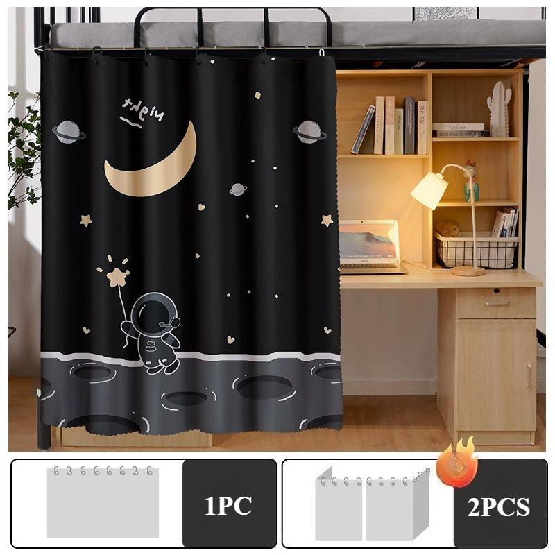 2025 Printed Student Dormitory Beds Curtains Canopy with Rope Clasp College Shade Cloth Mosquito Nets Dustproof 1.15/1.35m High