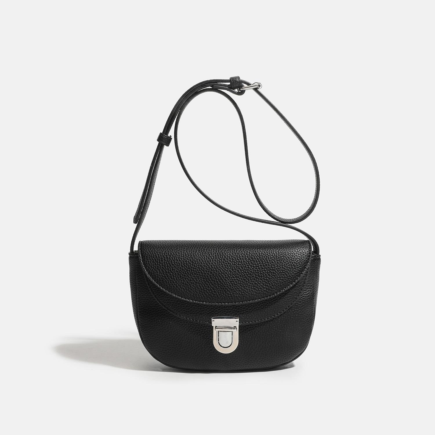 

Fashi Women Crossbody Bag small designer Solid Round Saddle Bags PU Leather Shoulder Bags for female Handbags and purse bolsas чёрный