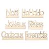 Wooden Christmas Words for Decorative Base 2.3 Cm 6 Pieces