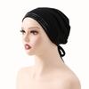 Solid Color Muslim Hijab Cap Stretch Material Inner Hijab Caps Elastic Turban Hat  Islamic Wear