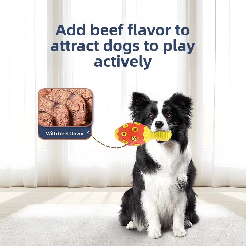 Leaky Food Simulation Bowling Dog Toy Teeth Grinding Interaction To Relieve Boredom, Natural Rubber Leaky Food Chewing Medium-sized Dog Toy