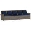 Garden Sofa with Cushions Gray Poly Rattan