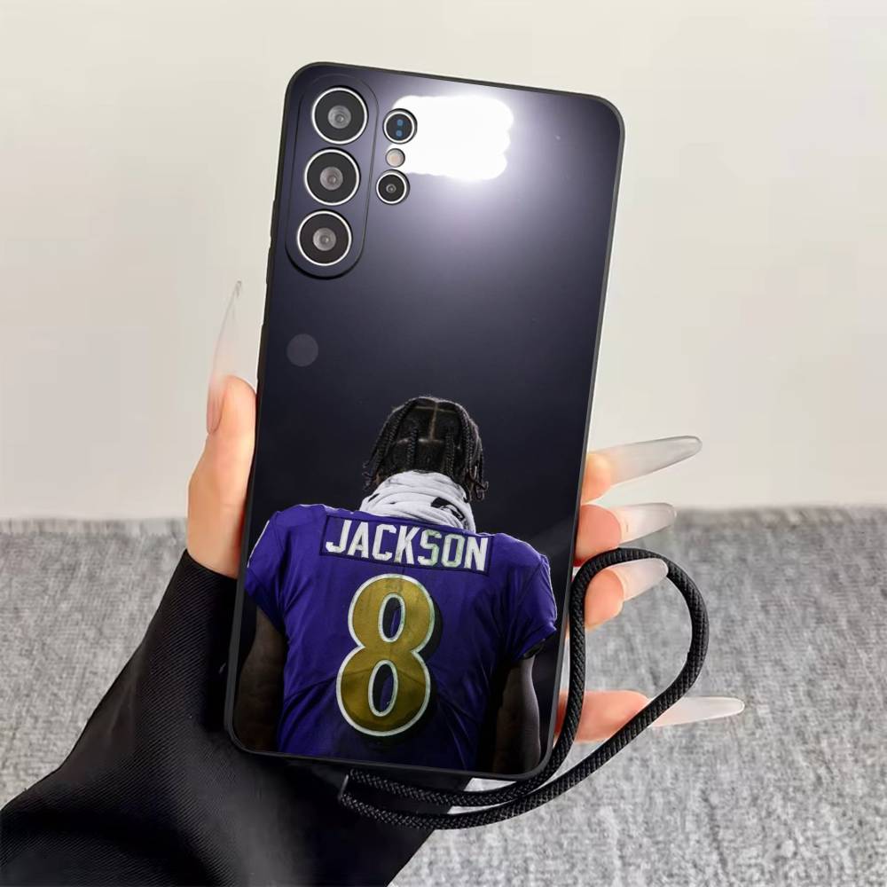 

L-Lamar Jackson Phone Case Black Silicone Soft For Samsung S25,S24,S21,S22,S23,S30,Ultra,S20,Plus,Fe,Lite Samsung S26ULTRA