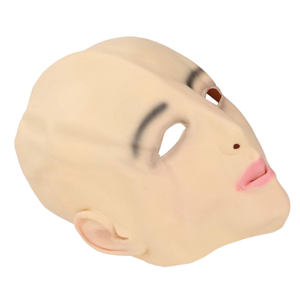 Full Head Realistic Female Latex Face Mouth Eye Holes Beauty Cover Lifelike Realistic Overhead Human Latex Face