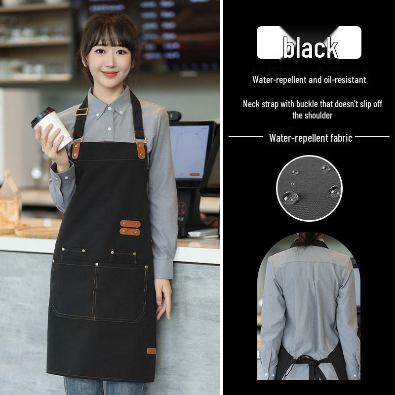 Dirt-Resistant Canvas Apron with Logo Printing for Kitchen, Catering, and Work Use