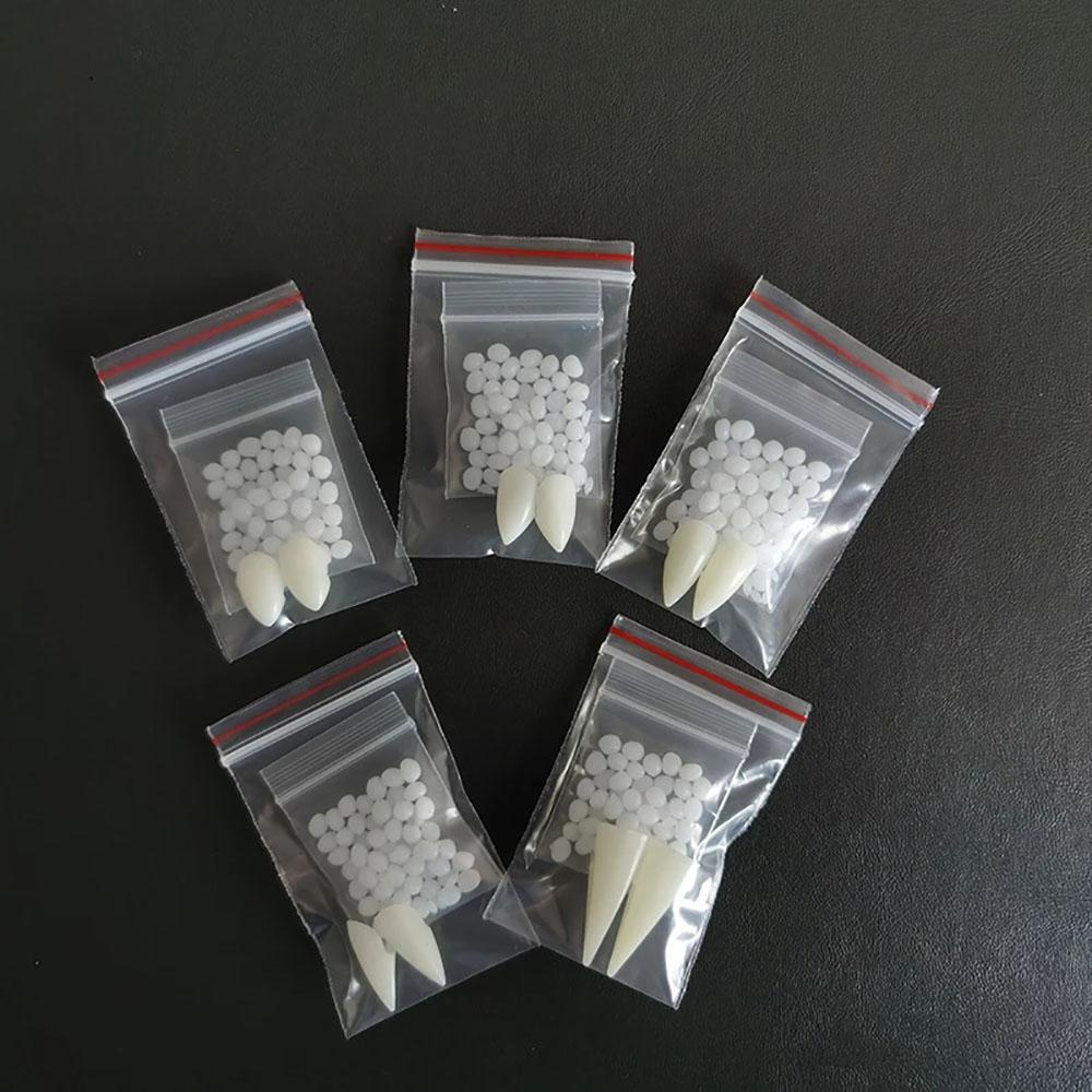 Halloween Decoration Vampire Teeth,1.3-1.9cm Fangs Dentures,False Fangs With Denture Adhesive,Halloween Cosplay Costume Props