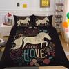 Home Bedding Set Woman 3D Unicorn Cartoon Lovely Home Bedclothes Twin Full Size Polyester Bed Set Cover