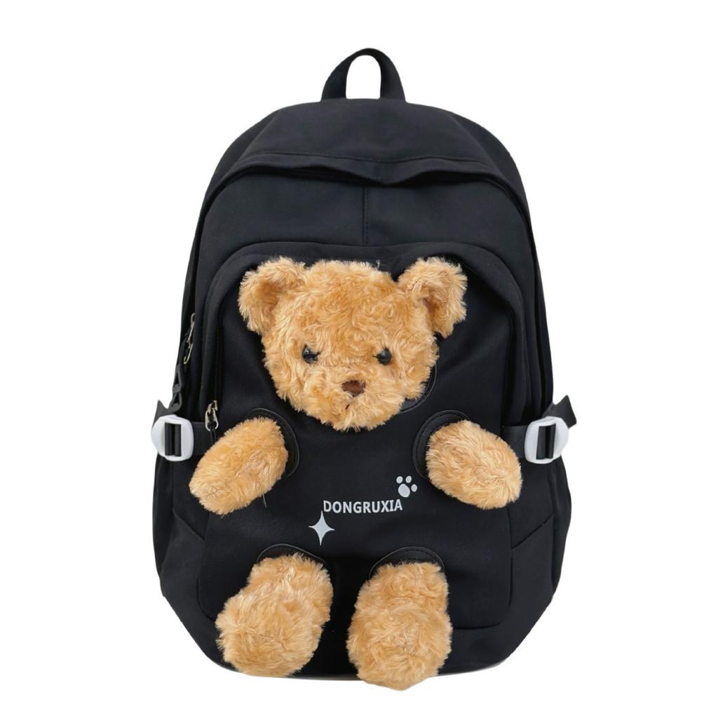 School Bag Cute Cartoon Casual School Bag Plush Doll Backpack Girls Junior High School Students High School Students Travel Backpack