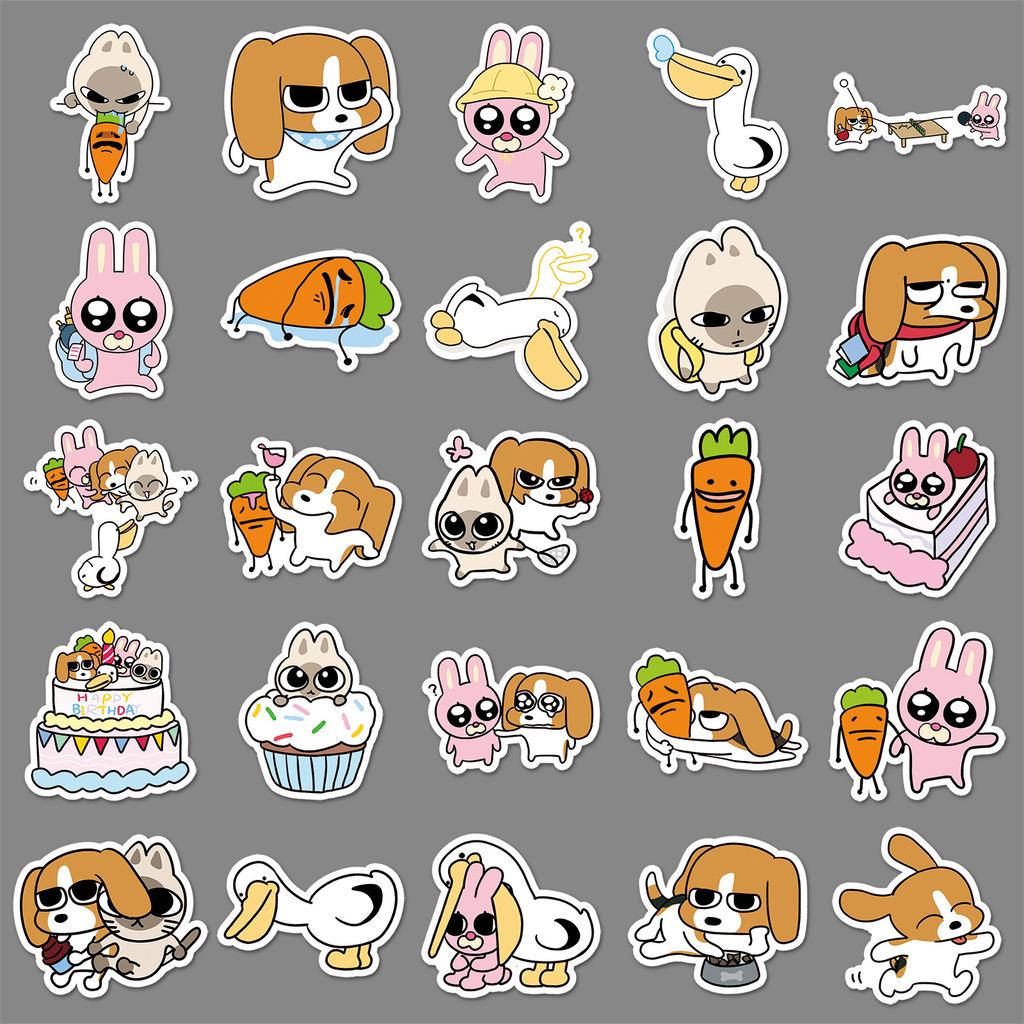 52 Graffiti Stickers Cartoon Cute Hand Account Card Decorative Mobile Phone Case Water Cup Notebook Stickers