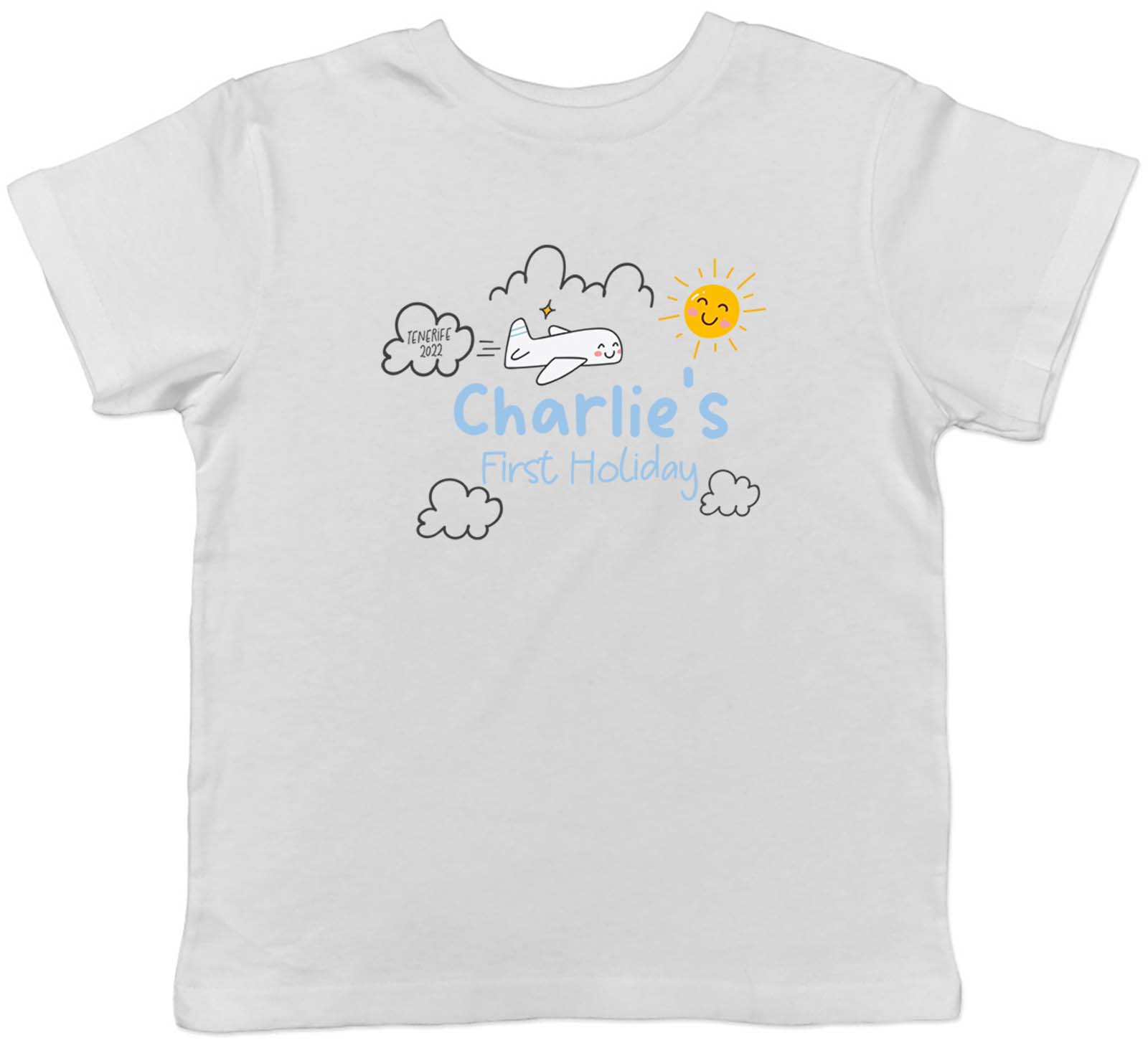 Первый Отпуск Персонализированная Футболка с Самолетом для Детей Мальчиков Девочек Подарок 160