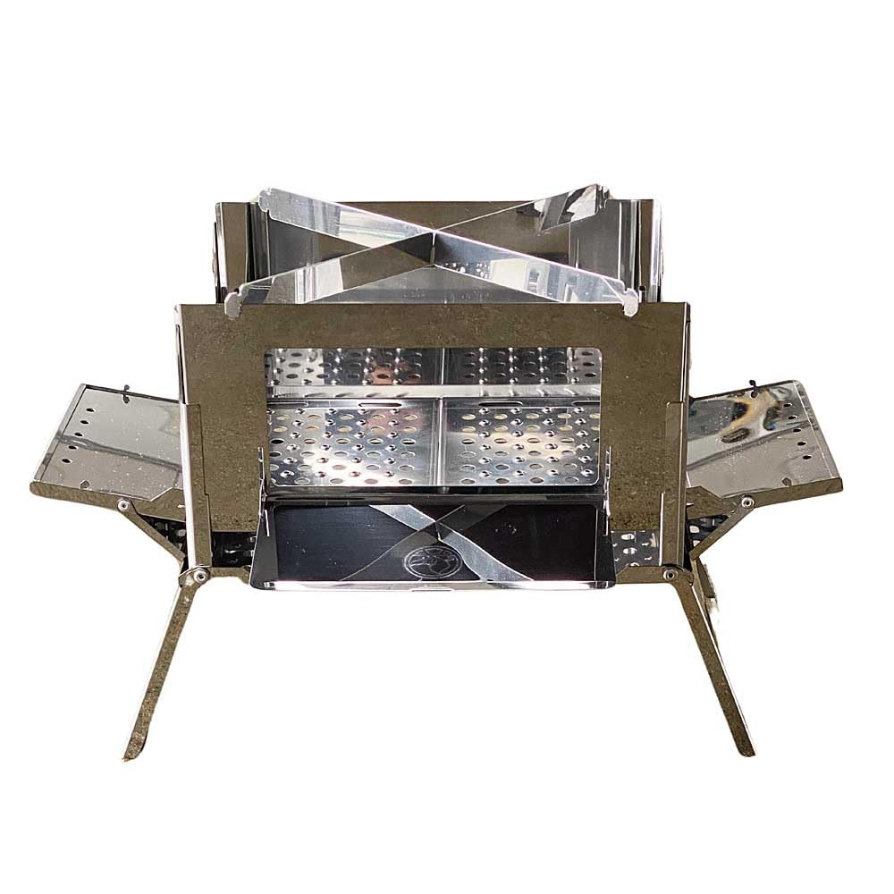 

Костер Гриль Нержавеющая сталь Комплект дымохода совместимая версия Свободный размер дрова Барбекю Подставка для костра Оригинальный крыловидный тип Wara s A-4-WING [Супер]