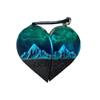 Blue Heart Pendant Necklace Acrylic Wood Resin Pendant Northern Lights Necklace For Her