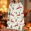 Women's Christmas Print Long Sleeve Hooded Sweatshirt with Festive Holiday Design