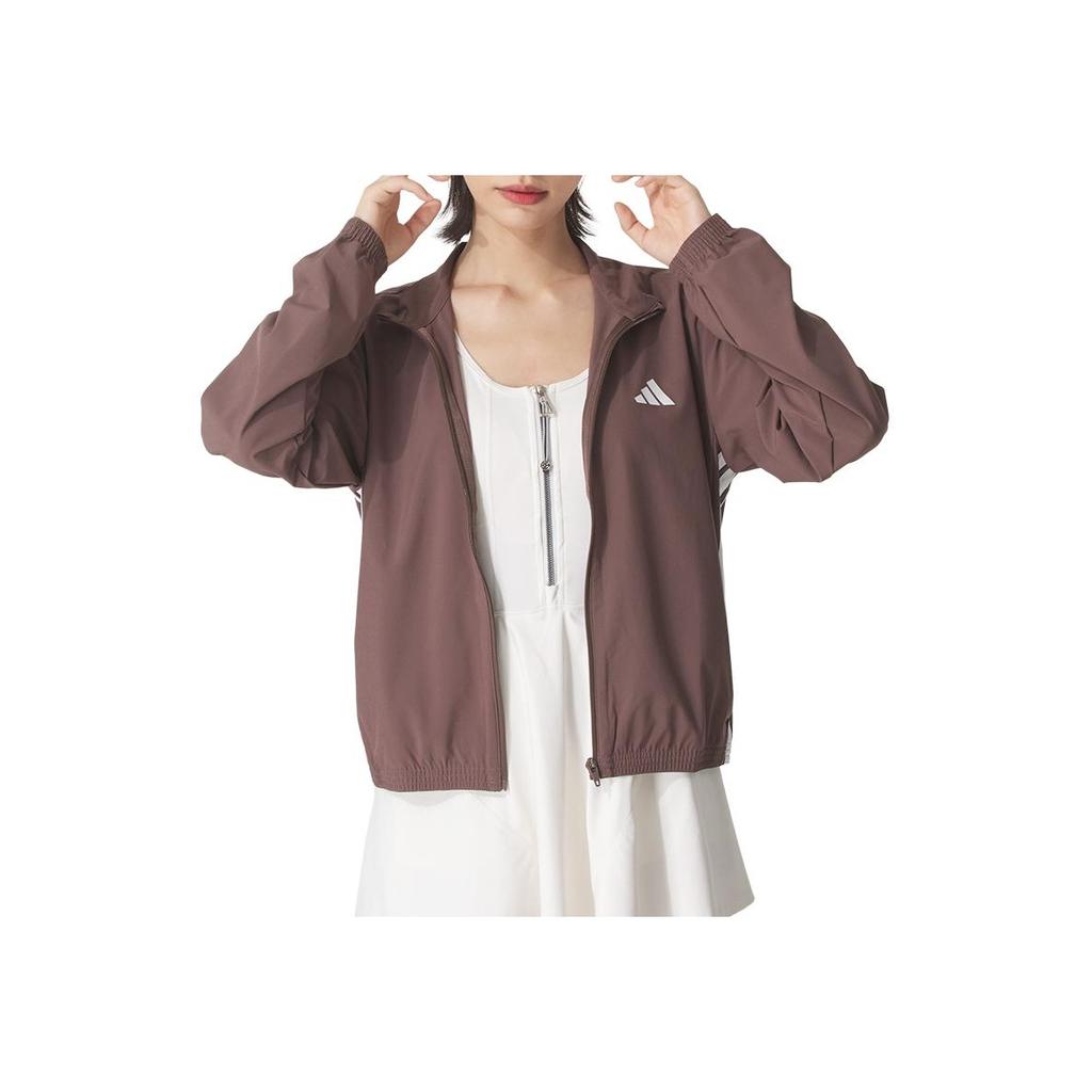 adidas Sports Lifestyle Brand Logo Training Stand Collar Running Casual Breathable Windproof Woven Jacket Women Jacket JY2143