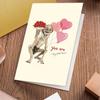 Valentijnsdag Wenskaart met Envelop, Ik Hou Zoveel Van Jou Teckel Ontwerp, Papieren Kaart voor Iedereen, Romantisch Cadeau voor Echtgenoot