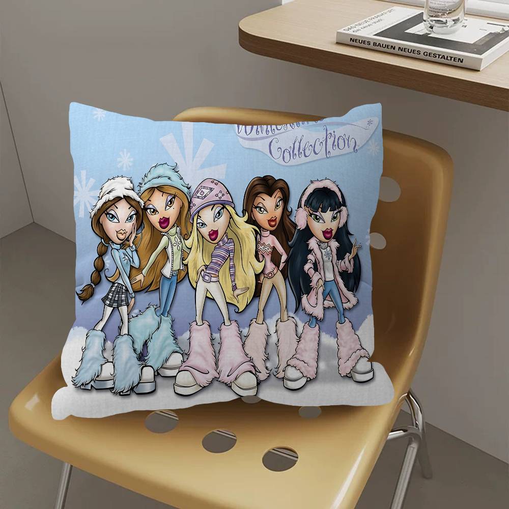Cute BBratz DDoll Cushion Cover Polyester Sofa Cushions Decorative Throw Pillows Home Decoration Pillowcover