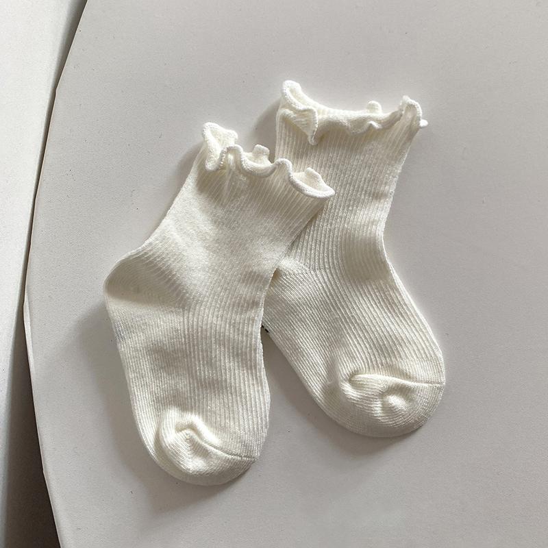 Korean Newborn Baby Socks Spring Autumn Infant Casual Sock Simple Solid Color Comfortable Cotton Kids Princess Socks