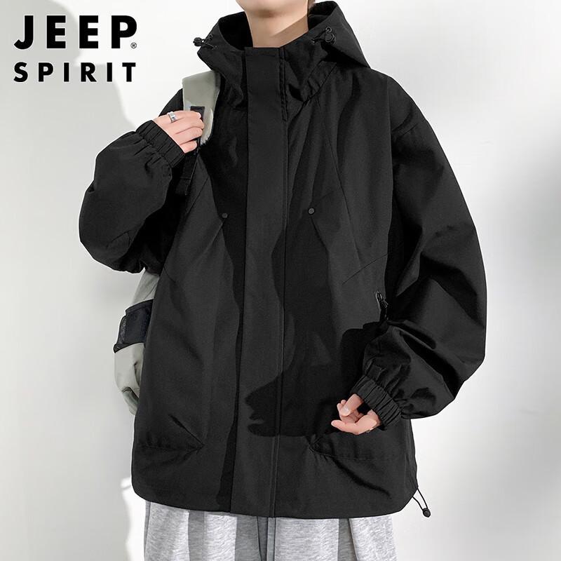 

JEEP SPIRIT Men s Autumn/Winter Hooded Windbreaker Jacket XL