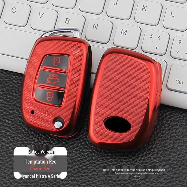 Hyundai Mistra Carbon Fiber Pattern TPU Car Key Cover