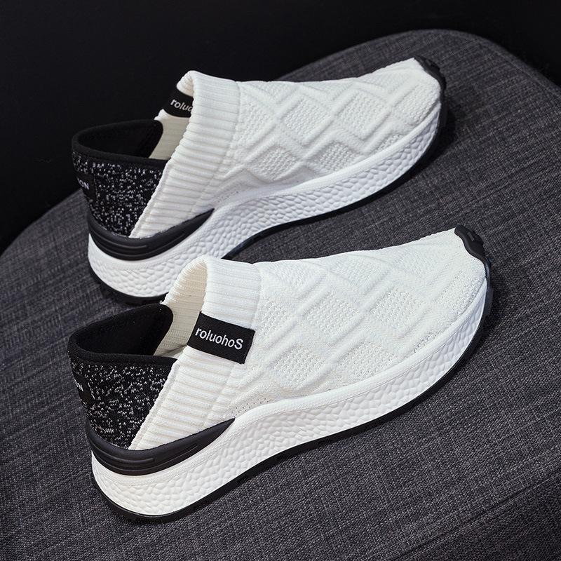 2025 versatile autumn new breathable non-slip one-pedal fly-woven shoes soft-soled casual single shoes women's flat shoes
