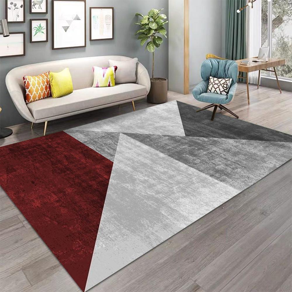 Modern Geometric Pattern Carpet Anti Slip Machine Washable Floor Mat Living Room Bedroom Office Decoration Washable Carpet