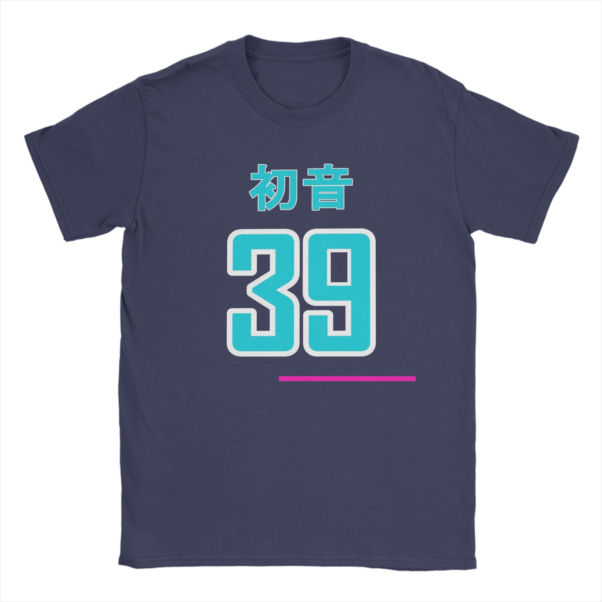 

Hatsunes Mikus Jersey TShirt Men Humor Cotton Tees Round Neck Short Sleeve T Shirts Plus Size Clothes 2XL