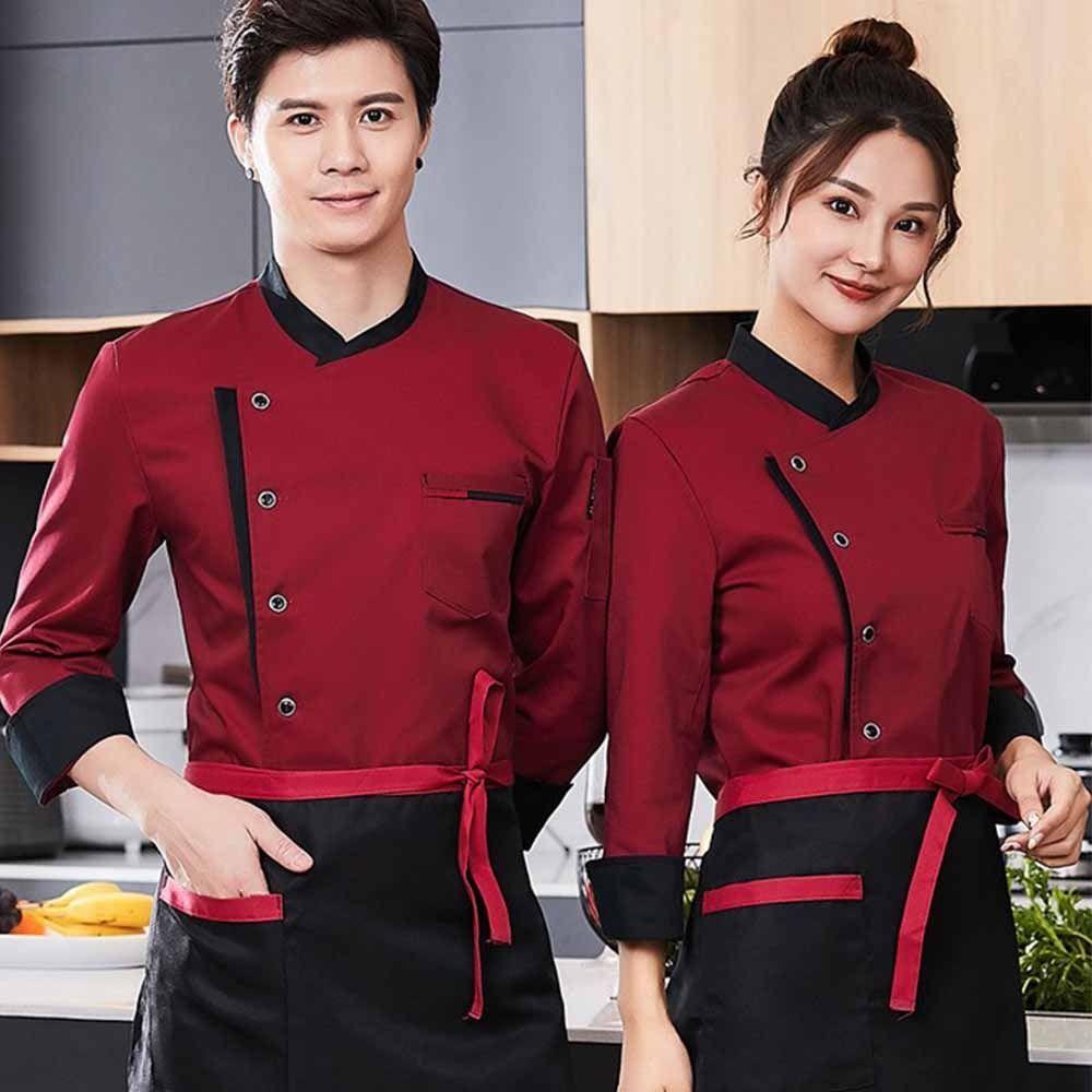 Long Sleeve Chef Uniform Western Style Kitchen Work Clothes Cooking Tops Chef Jacket  Food Service
