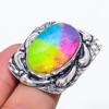 Natural Rainbow Solar Quartz 925 Sterling Silver Jewelry Ring Size 6.5 M3Q61