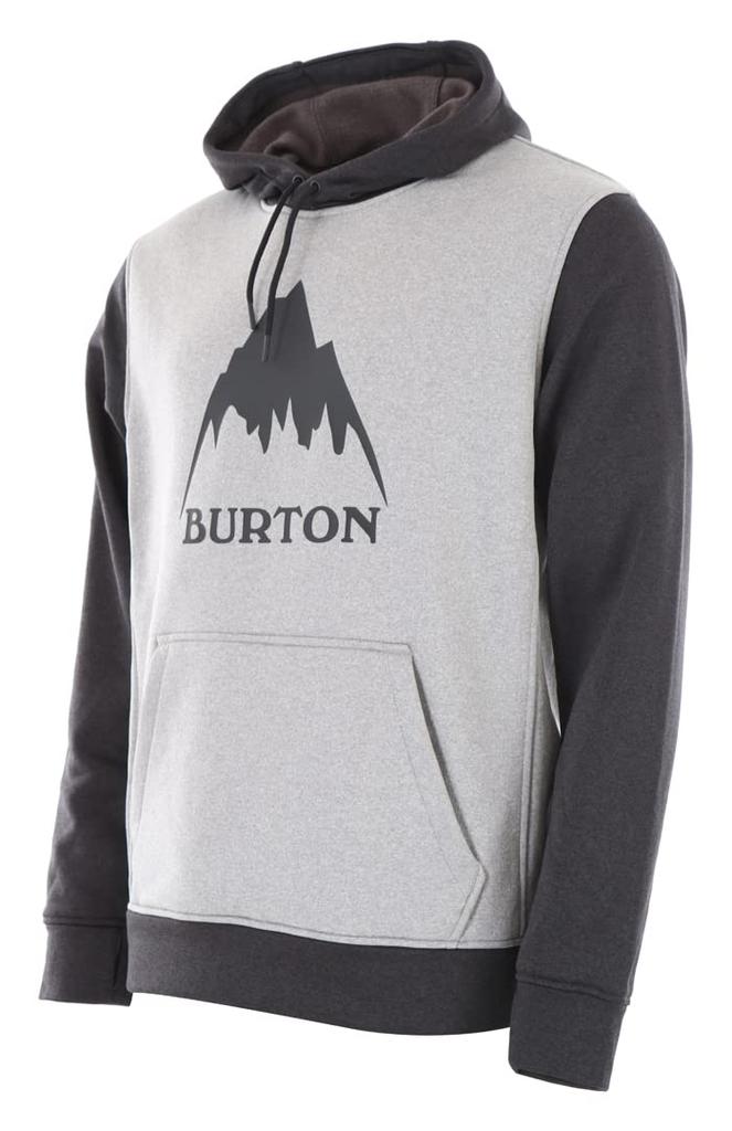 Burton Snowboard Oak Hoodie, Men's Pullover, 2020-21 Model, Medium, Gray/Trublack