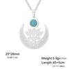LIKGREAT Lotus Flower Necklace for Women Stainless Steel Healing Engrave Crescent Yoga Pendant Buddhism Amulet Jewelry