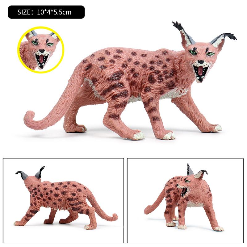 Oenux Simulation Wild Animals Bengalcat Tiger Cat Lynx Caracal Leopard Action Figure Figurines Model Education Miniature Kid Toy