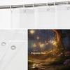 Fantasy Forest Night Scene Waterproof Fabric Shower Curtain With Hooks Starry Sky Glowing Path Floral Scenery Bathroom Decor