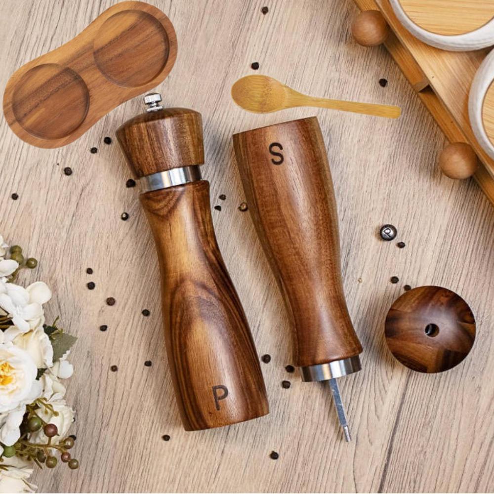 Kitchen Tools Steel Ring Pepper Grinder Manual with Base Pepper Sea Salt Coarse/Fine Manual Grinder Steak