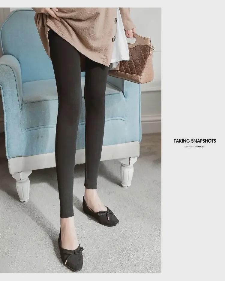 Adjustable Solid Color Maternity Leggings for Spring and Autumn