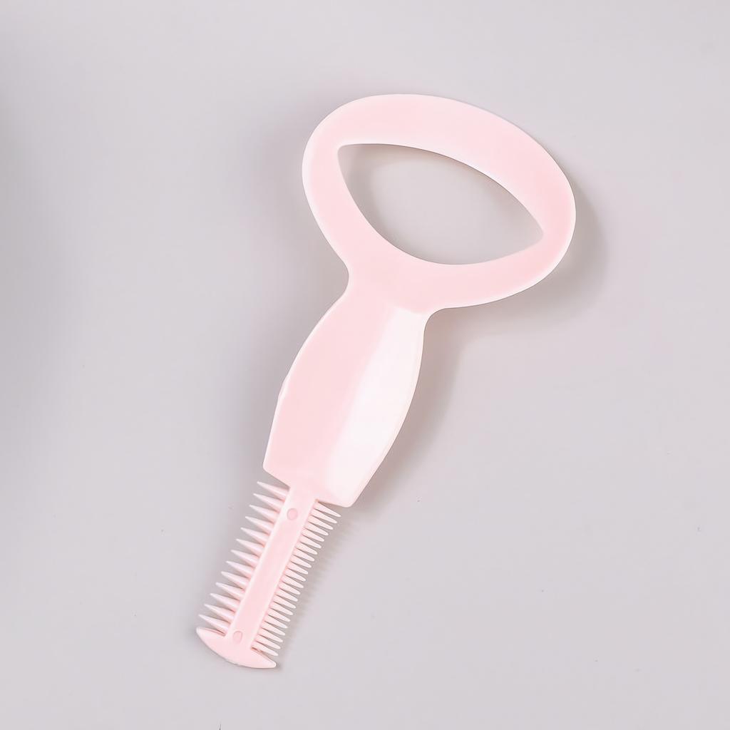 Wimpernzange mit Mascara-Schutz - Rosa ABS-Kunststoff, Silikonborsten, Ideal zum Perfektionieren des Wimpernauftrags, Wimpernpflegewerkzeug