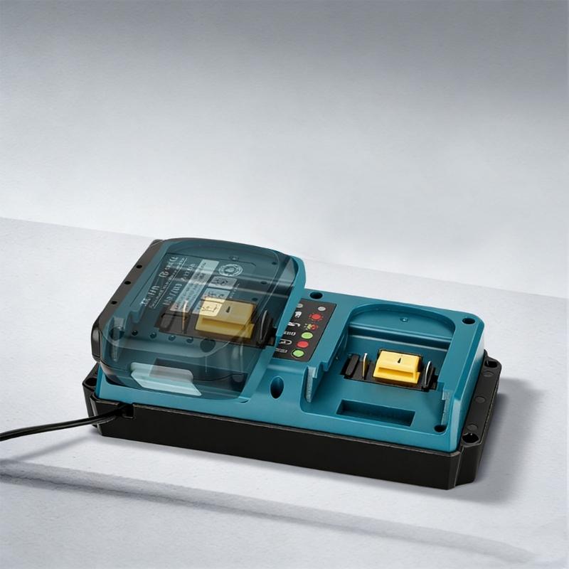 Battery Adapter Charging Solution Double Port Power Charging Base for Various Devices Waterproof Cable Small Design