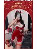 Yiyue Sexy Christmas Lingerie: Women's Temptation Nightdress with Hollow-Out Design - Red 8860